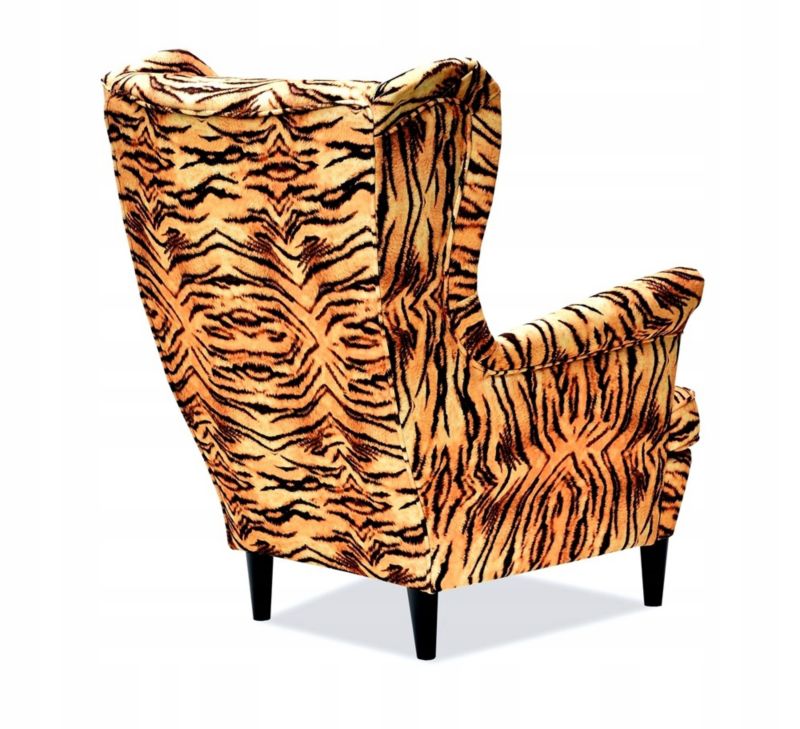 Fotel uszak do salonu z podnóżkiem Family Meble ARI PRINT tiger 1szt