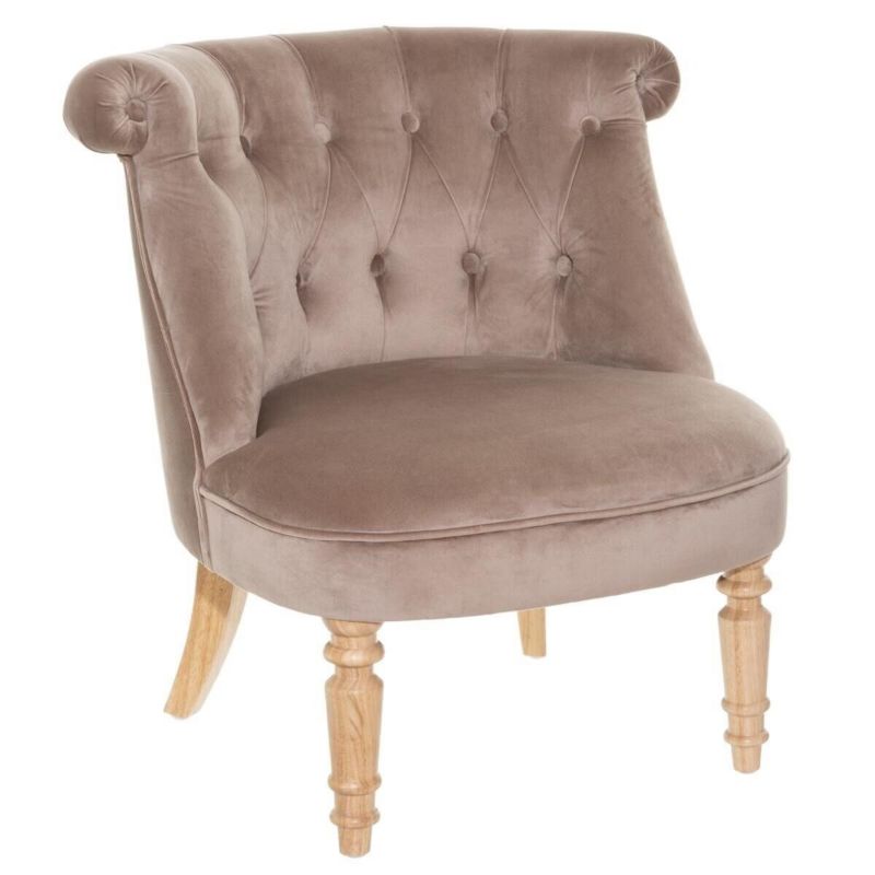 Fotel uszak Sixtine ATMOSPHERA velvet beżowy ciemny glamour tapicerowany elegancki do salonu 1 szt.