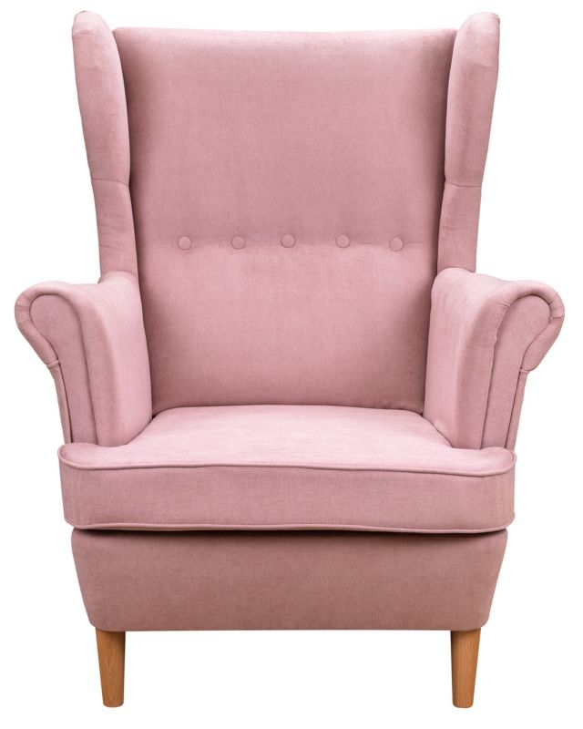 Skandinávské křeslo wing do obývacího pokoje Bonni Denver Pink 1 ks.