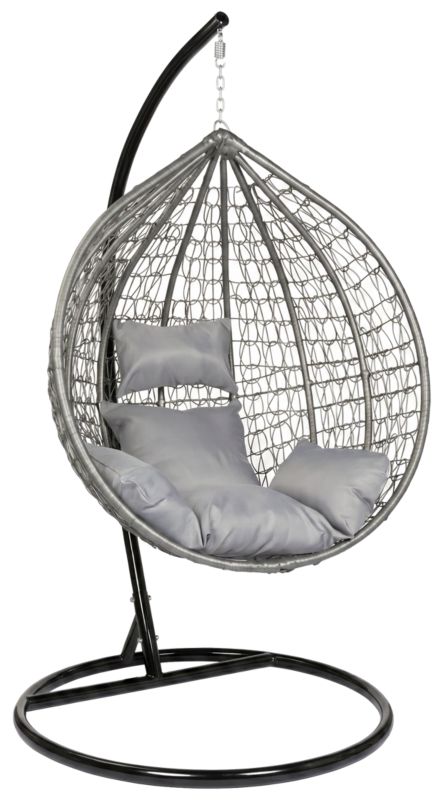 Fotel wiszący Funfit garden wolnostojąca huśtawka szary kokon 150kg 1szt.