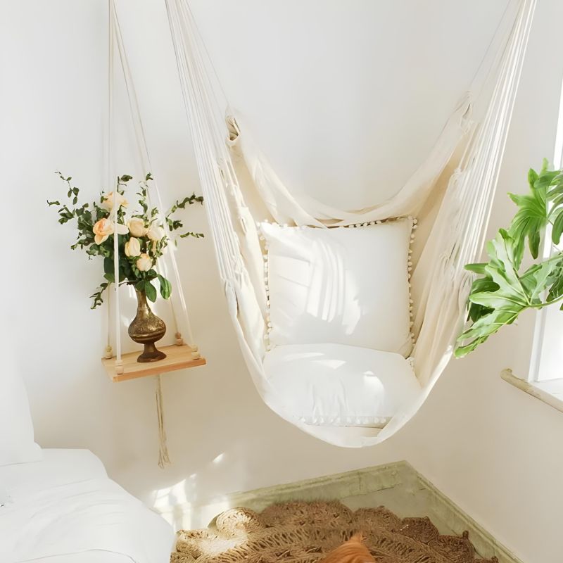 Fotel wiszący ogrodu bujany kokon krzesło brazylijskie huśtawka boho
