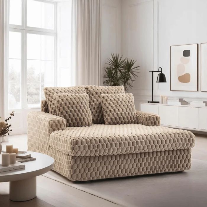 Fotel Wypoczynkowy Sofa Kobel Mebel Elite Pluszowy Beżowy 1 szt
