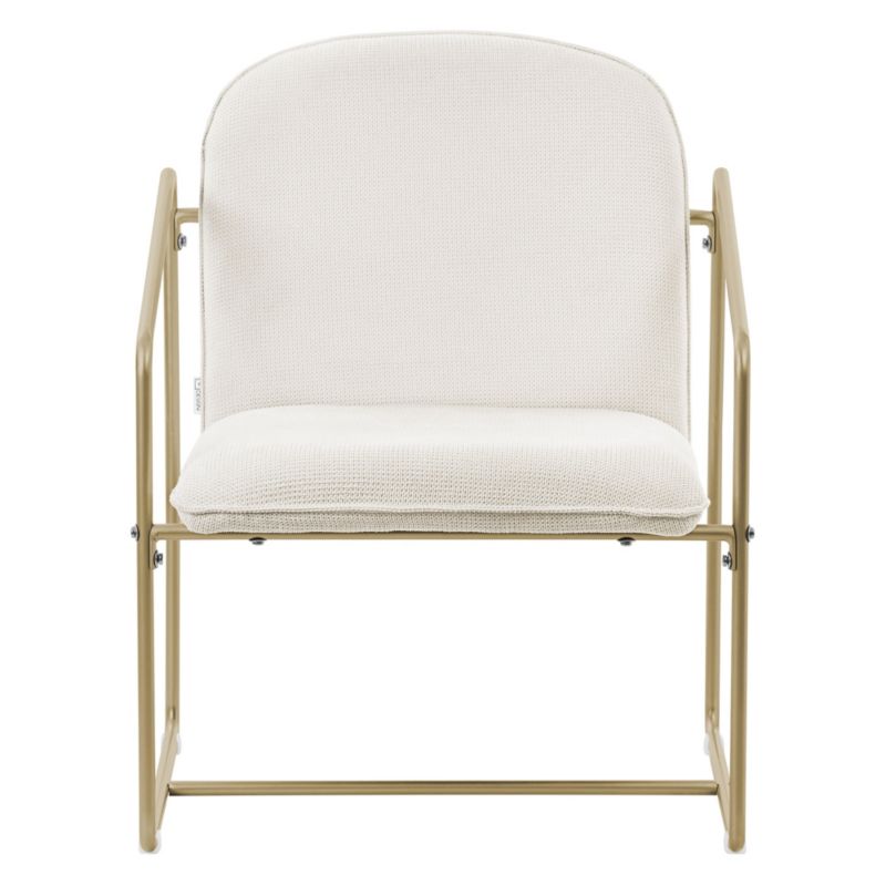 ML-Design čalouněná lehátka béžová ergonomická opěrka zlatý ocelový rám pohodlné pohodlné moderní bydlení 2 ks.