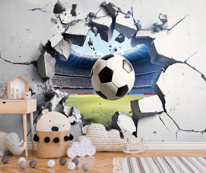 Fototapeta Dla Dzieci WALLARENA 300x210 cm Tapeta 3D Piłka Dla Chłopca 1 szt.