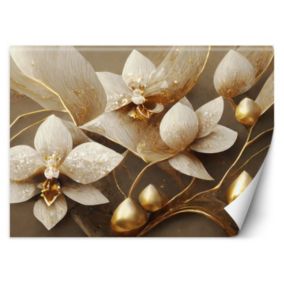 Fototapeta Feeby 3D Kwiaty glamour złoty  100x70 1 szt
