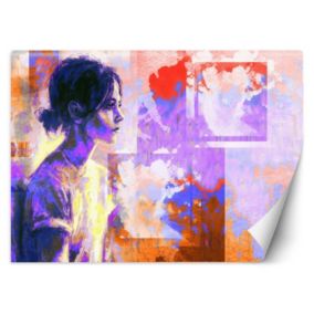 Fototapeta Feeby Abstrakcyjny portret kobiety w fiolecie  254x184 1 szt