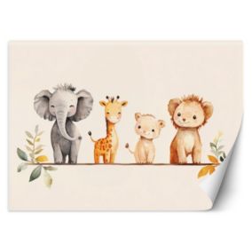 Fototapeta Feeby Afrykańskie kolorowe zwierzątka w beżu  450x315 1 szt