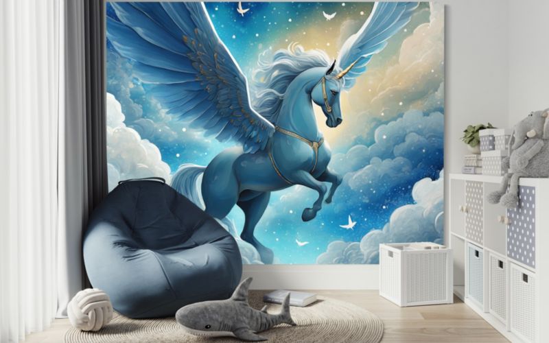 Fototapeta Feeby Błękitny jednorożec  350x245 1 szt