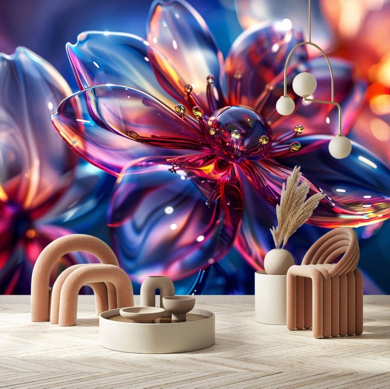 Fototapeta Feeby Błyszczące szklane kwiaty 3D  400x280 1 szt