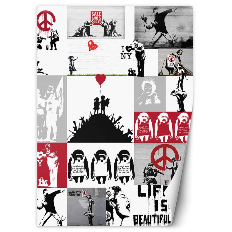 Fototapeta Feeby Banksy collage  100x140 1 szt