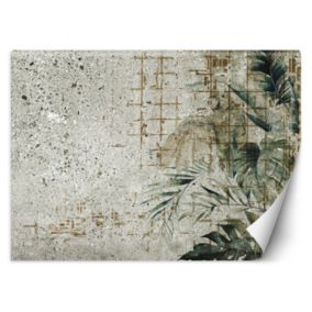 Fototapeta Feeby Beton Papuga Ptak Liście Monstera Zielony  450x315 1 szt