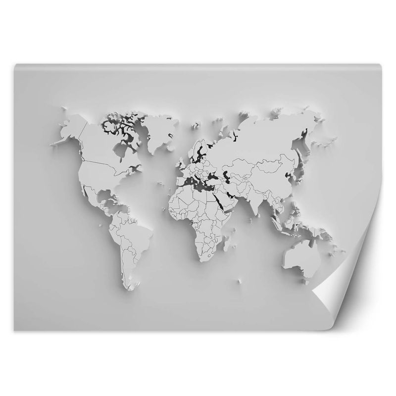 Fototapeta Feeby Biała mapa świata 3D  450x315 1 szt