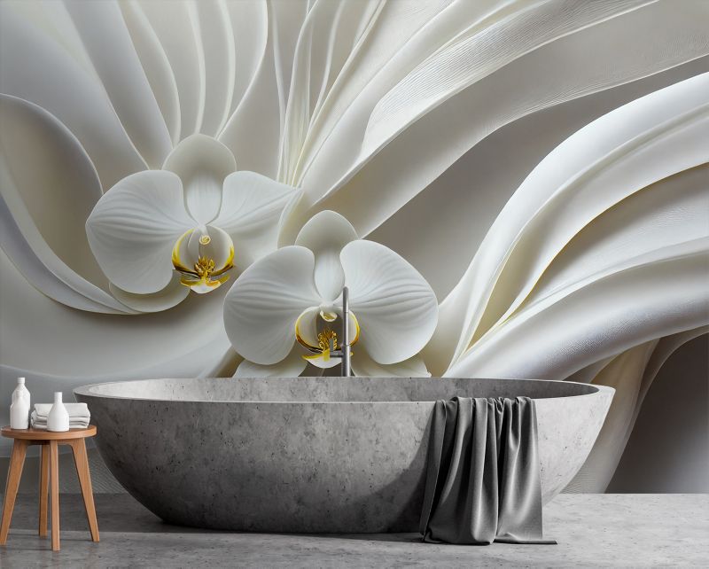Fototapeta Feeby Biała orchidea abstrakcja 3D  100x70 1 szt