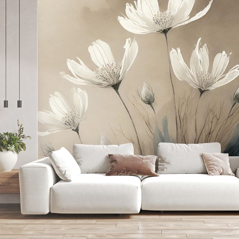 Fototapeta Feeby Białe kwiaty Abstrakcja  400x280 1 szt