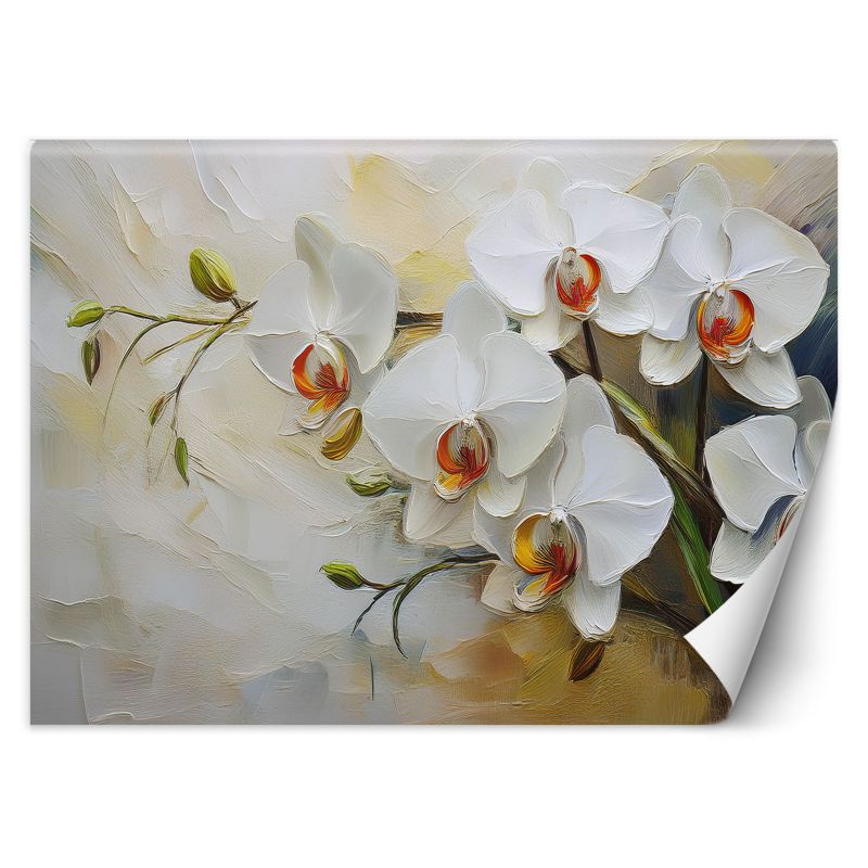Fototapeta Feeby Białe malowane kwiaty  150x105 1 szt