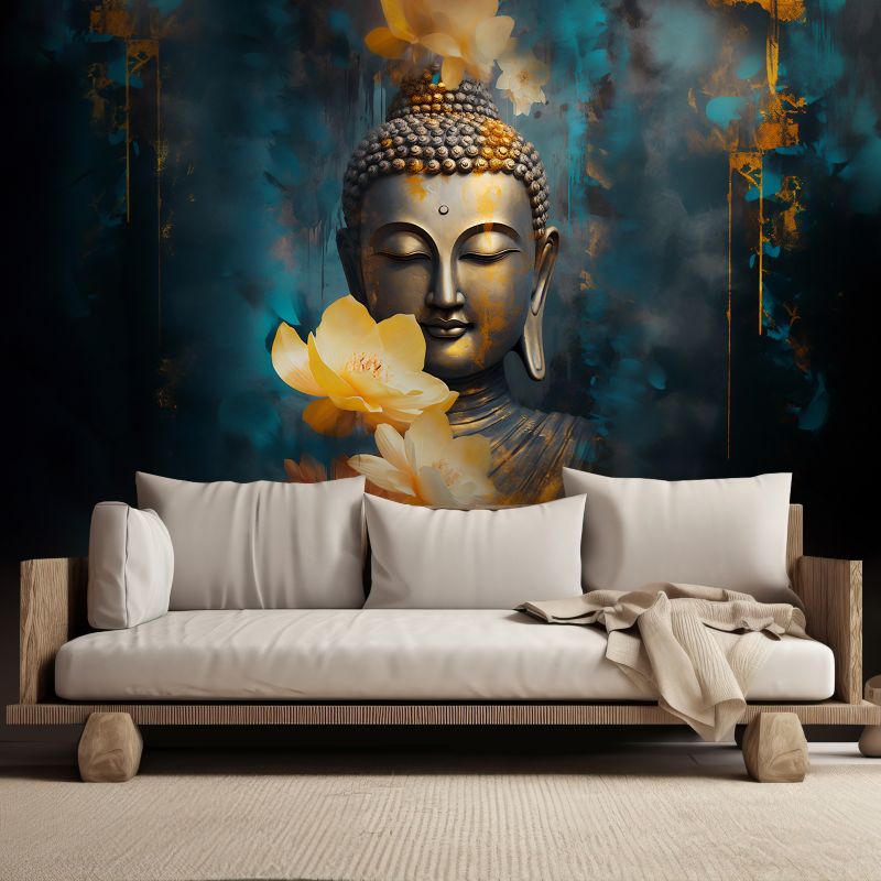 Fototapeta Feeby Budda i złote kwiaty  400x280 1 szt