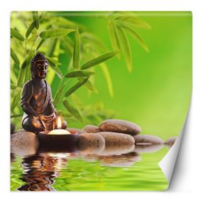 Fototapeta Feeby Budda świeczka i kamienie zen  150x150 1 szt