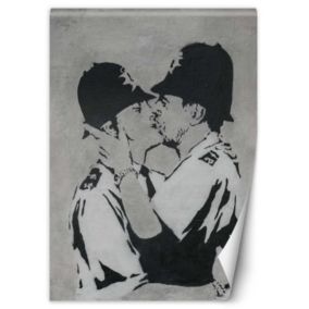Fototapeta Feeby Całujący się policjanci mural Banksy  150x210 1 szt