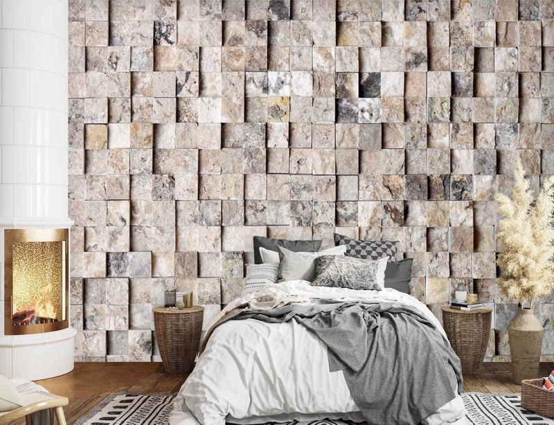 Fototapeta Feeby Ściana z jasnego kamienia  350x245 1 szt