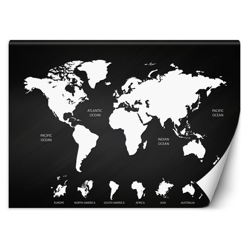 Fototapeta Feeby Czarno biała mapa świata  250x175 1 szt