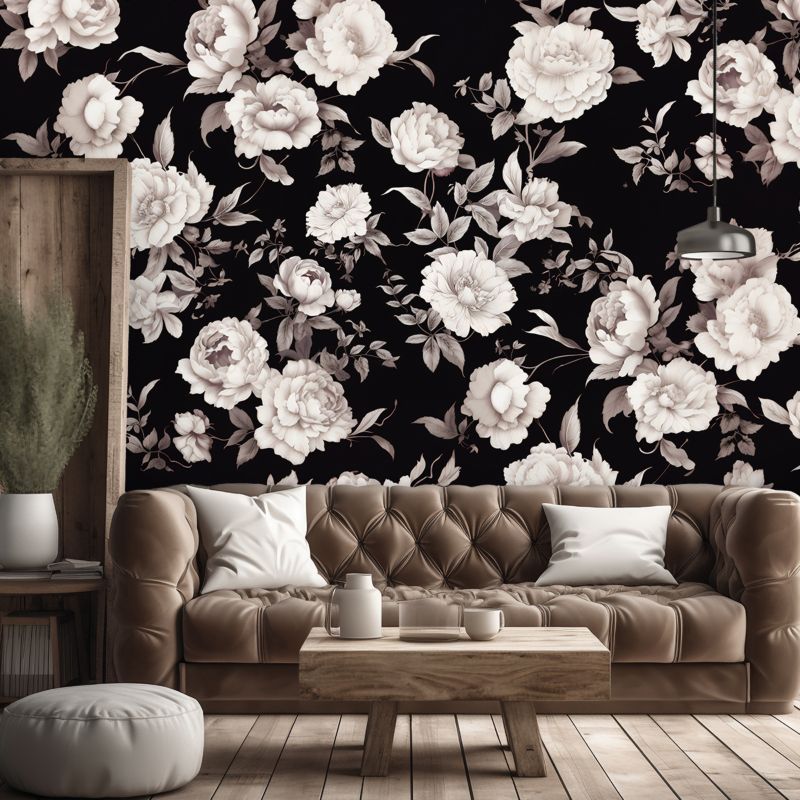 Fototapeta Feeby Czarno białe kwiaty  400x280 1 szt