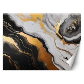 Fototapeta Feeby Czarno Szary Marmur ze Złotem Abstrakcja  400x280 1 szt