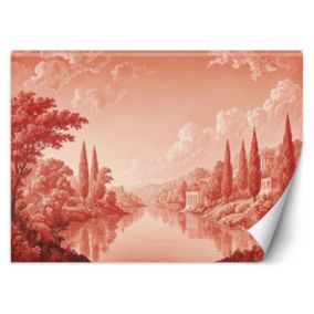 Fototapeta Feeby Czerwony Krajobraz Jezioro  250x175 1 szt