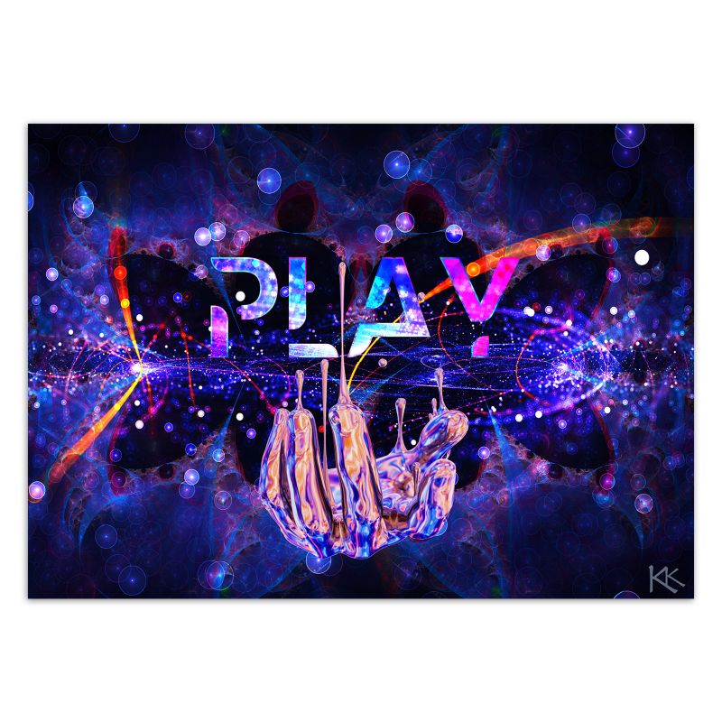 Fototapeta Feeby do pokoju gracza Neon z napisem Play  350x245 1 szt
