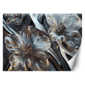Fototapeta Feeby Eleganckie srebrne szklane kwiaty  250x175 1 szt