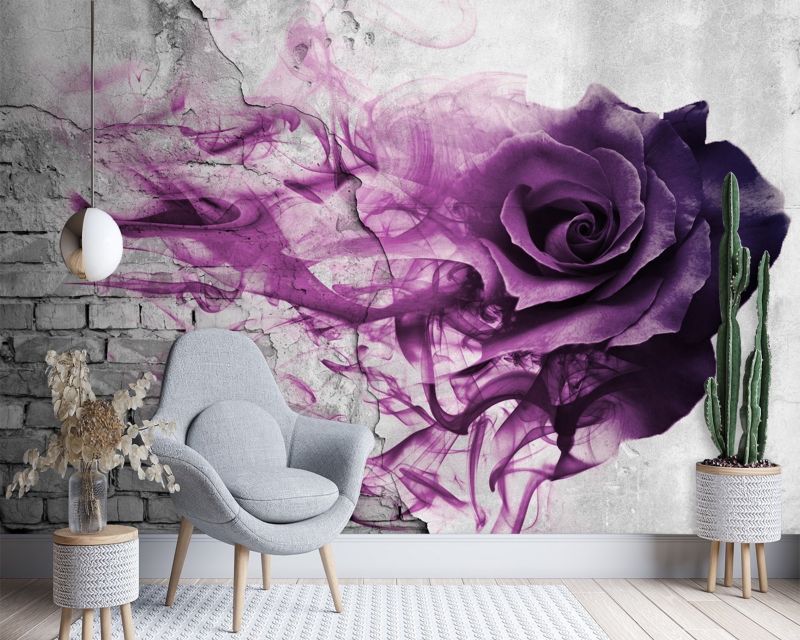 Fototapeta Feeby Fioletowa róża dym  350x245 1 szt