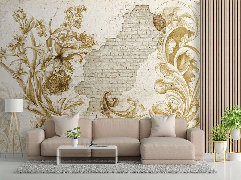 Fototapeta Feeby Fresk rośliny tynk  350x245 1 szt