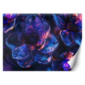Fototapeta Feeby Granatowe szklane kwiaty - głębia 3D  200x140 1 szt