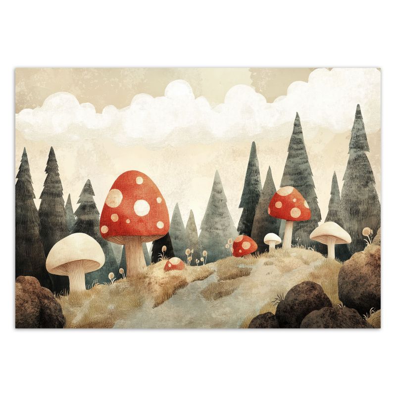 Fototapeta Feeby Grzyby Las Drzewa Natura Beżowy  200x140 1 szt