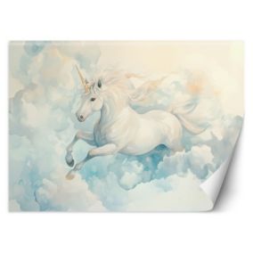 Fototapeta Feeby Jednorożec w błękitnych chmurach  350x245 1 szt