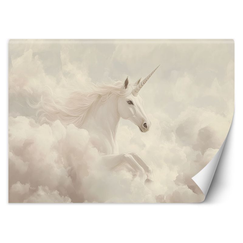 Fototapeta Feeby Jednorożec w beżowych chmurach  400x280 1 szt