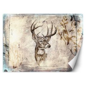 Fototapeta Feeby Jeleń vintage retro  200x140 1 szt
