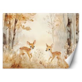 Fototapeta Feeby Jelonki Zwierzęta w lesie Beżowy  200x140 1 szt