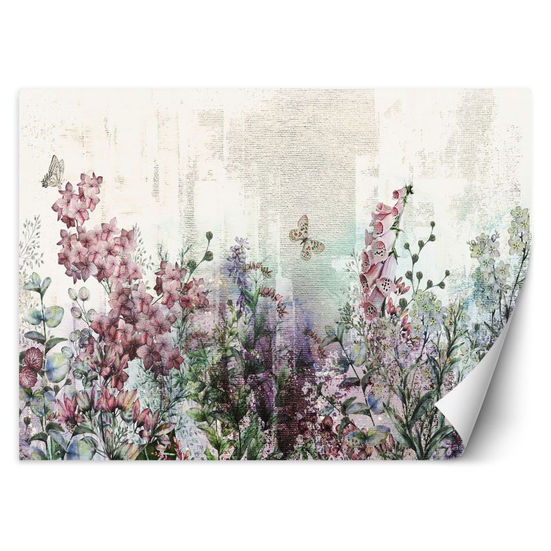 Fototapeta Feeby Łąka Kwiaty Rośliny Motyle  200x140 1 szt