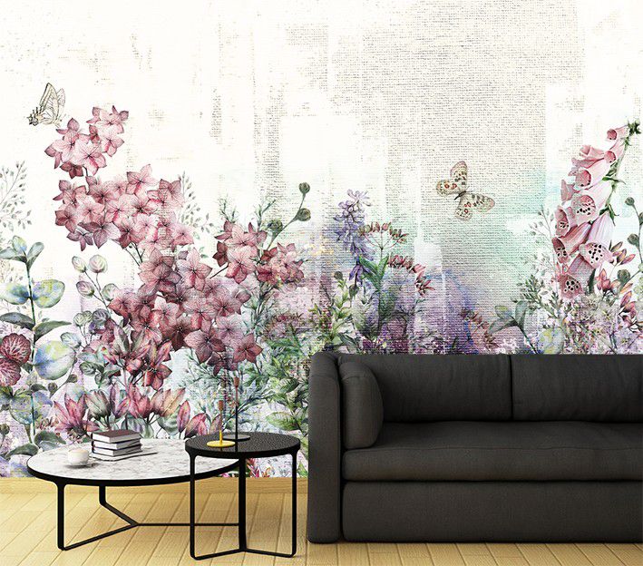 Fototapeta Feeby Łąka Kwiaty Rośliny Motyle  350x245 1 szt