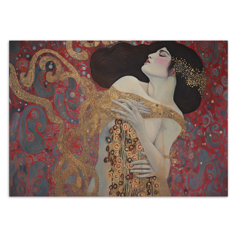 Fototapeta Feeby Kobieta czerwona abstrakcja - G. Klimt  250x175 1 szt