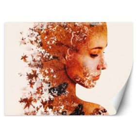 Fototapeta Feeby Kobieta i jesienne liście  200x140 1 szt