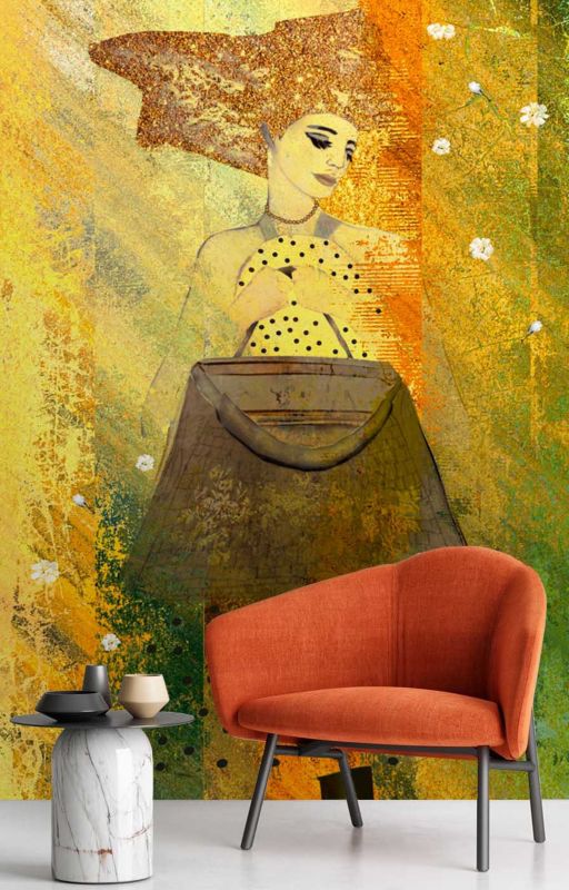Fototapeta Feeby Kobieta w złocie akwarela  150x210 1 szt
