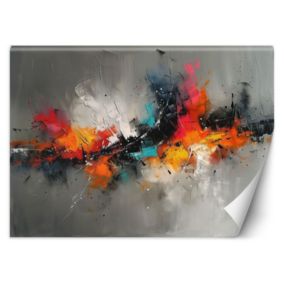Fototapeta Feeby Kolorowa Abstrakcja Ekspresja na szarym tle  350x245 1 szt