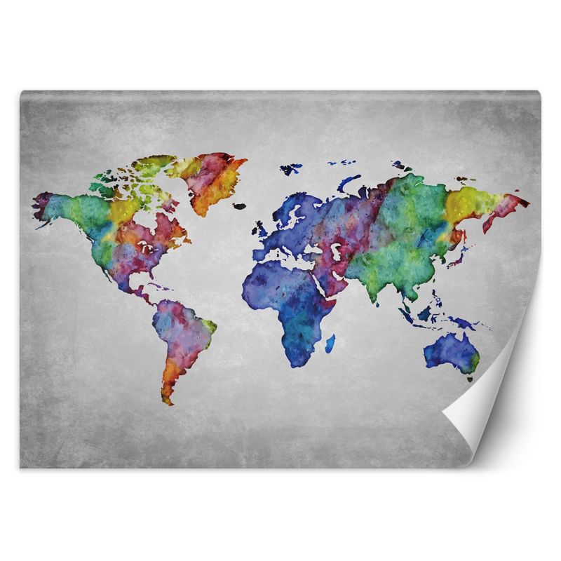 Fototapeta Feeby Kolorowa mapa świata w akwareli  200x140 1 szt