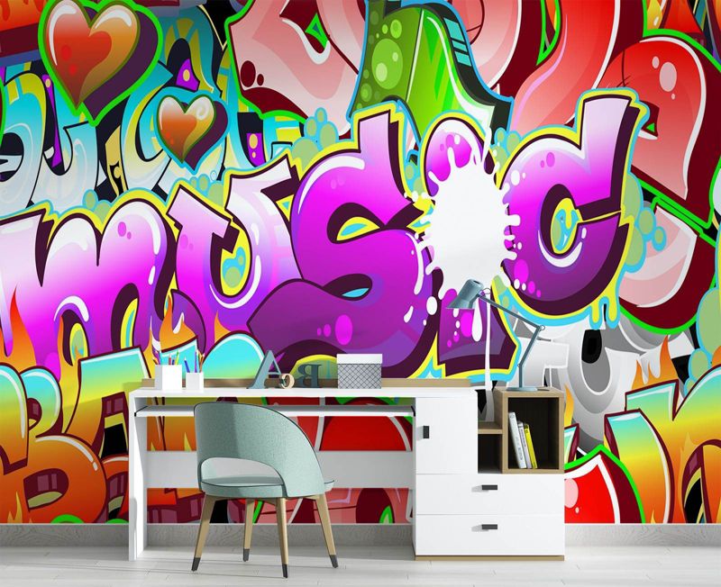 Fototapeta Feeby Kolorowe graffiti napisy  450x315 1 szt