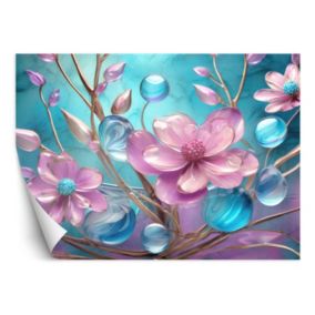 Fototapeta Feeby Kolorowe kwiaty Szklana abstrakcja  150x105 1 szt