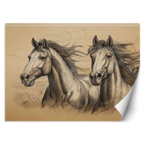 Fototapeta Feeby Konie Vintage Beżowe  250x175 1 szt