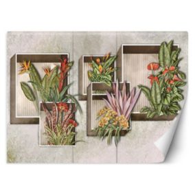Fototapeta Feeby Kwadratowa abstrakcja z kwiatami  450x315 1 szt