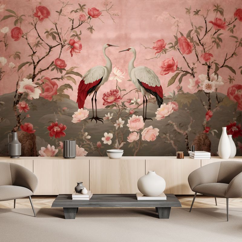 Fototapeta Feeby Kwiaty i ptaki Chinoiserie  300x210 1 szt