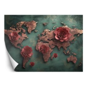 Fototapeta Feeby Kwiaty Mapa Świata Róża  150x105 1 szt